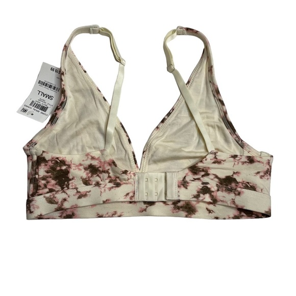 Alfani Essential Unlined Bralette Tie Dye Cream Pink Dark Brown Small New - Picture 4 of 6